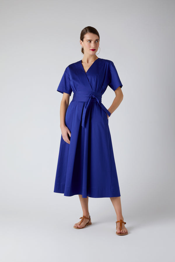 j by jasper conran Betty Cotton Wrap Dress Blue