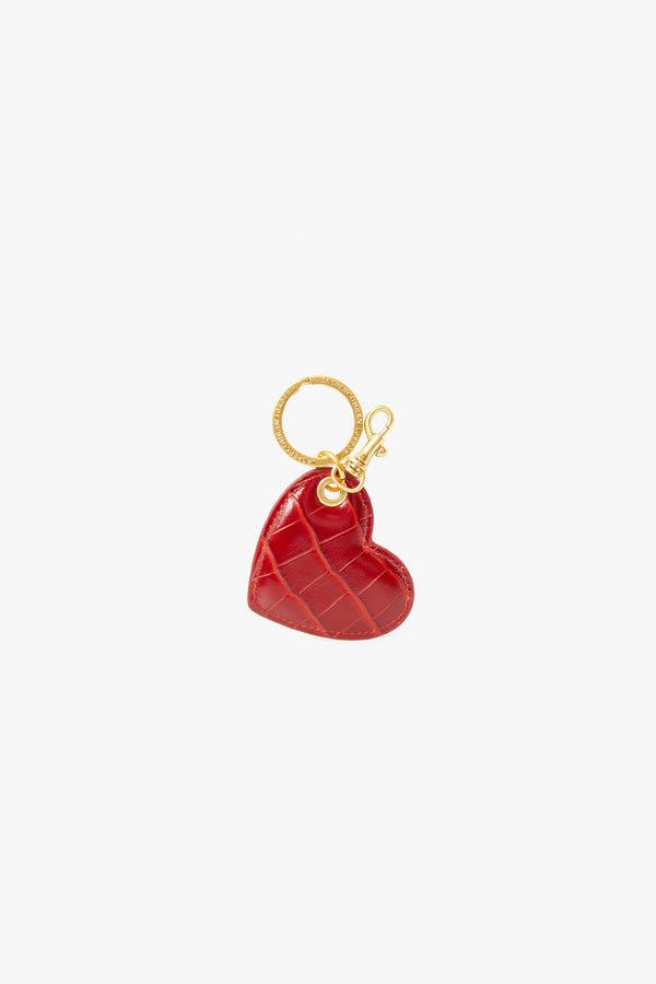J By Jasper Conran Celia Leather Croc Keyring Red