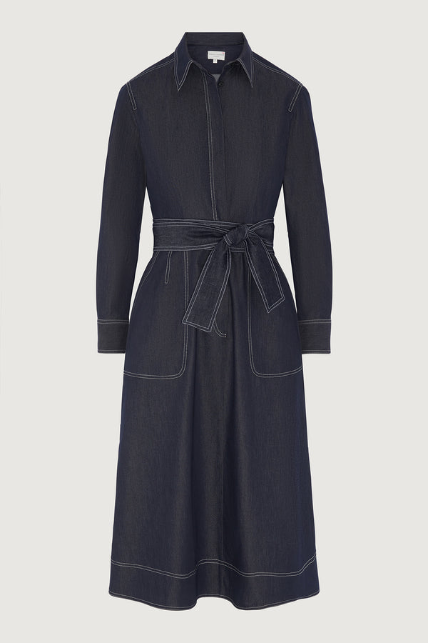 J By Jasper Conran Cyd Denim Shirt Dress Blue