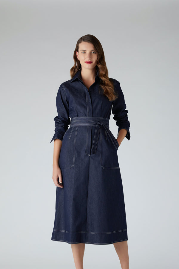 j by jasper conran Cyd Denim Shirt Dress Blue