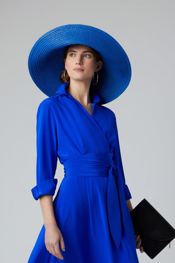 J By Jasper Conran Faith Wide Brim Hat Blue