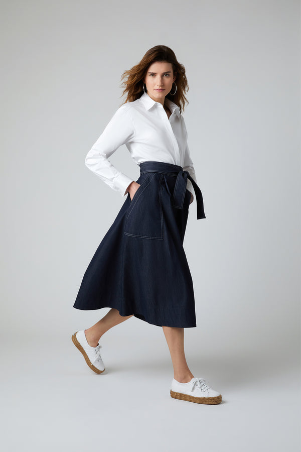 j by jasper conran Faye Denim Full Skirt Blue