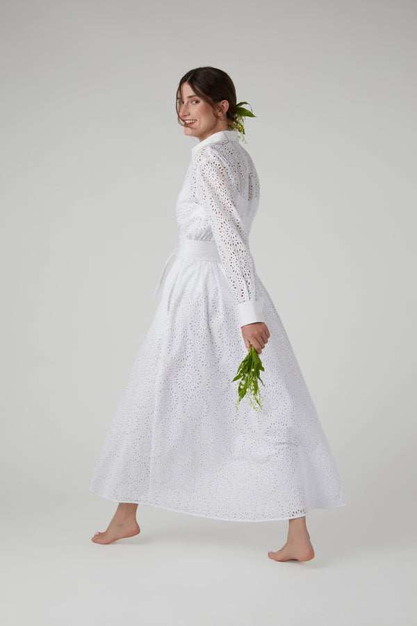 J By Jasper Conran Felicia Broderie Shirt White