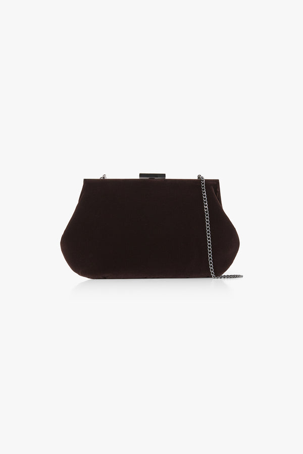 J By Jasper Conran Gaby Velvet Clutch Black