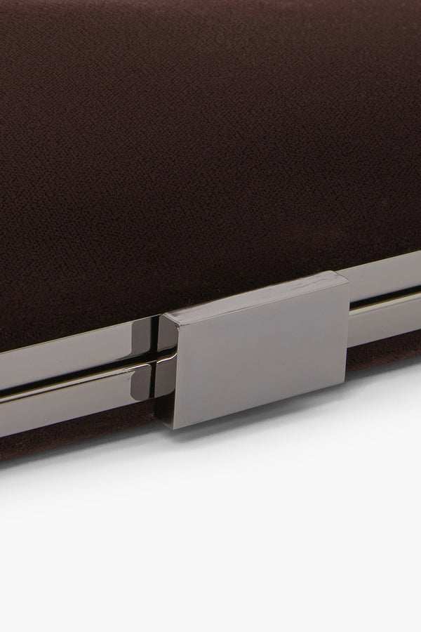 J By Jasper Conran Gaby Velvet Clutch Black