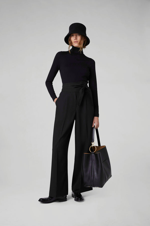 J By Jasper Conran Gigi Leather Hobo Bag Black