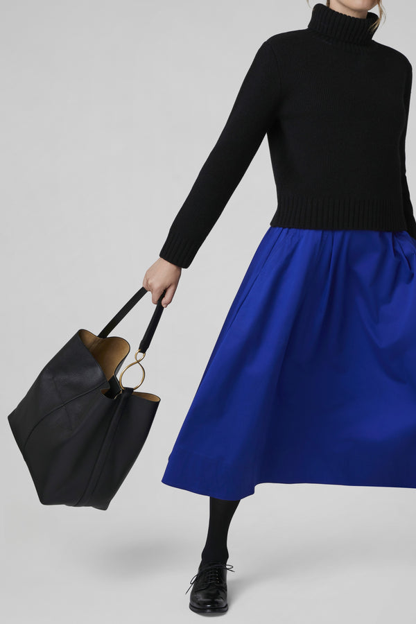 J By Jasper Conran Gigi Leather Hobo Bag Black