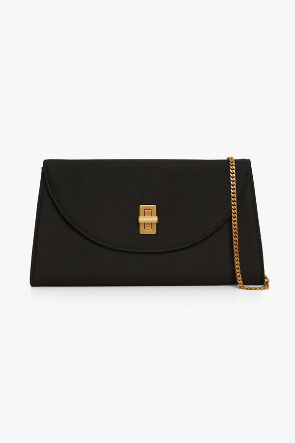 J By Jasper Conran Gigi Wool Silk Clutch Black