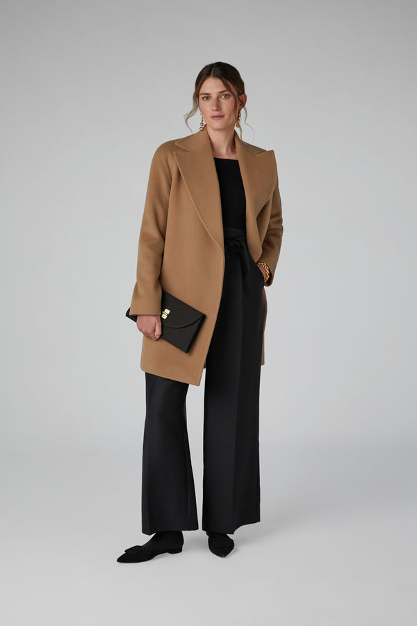 J By Jasper Conran Gigi Wool Silk Clutch Black