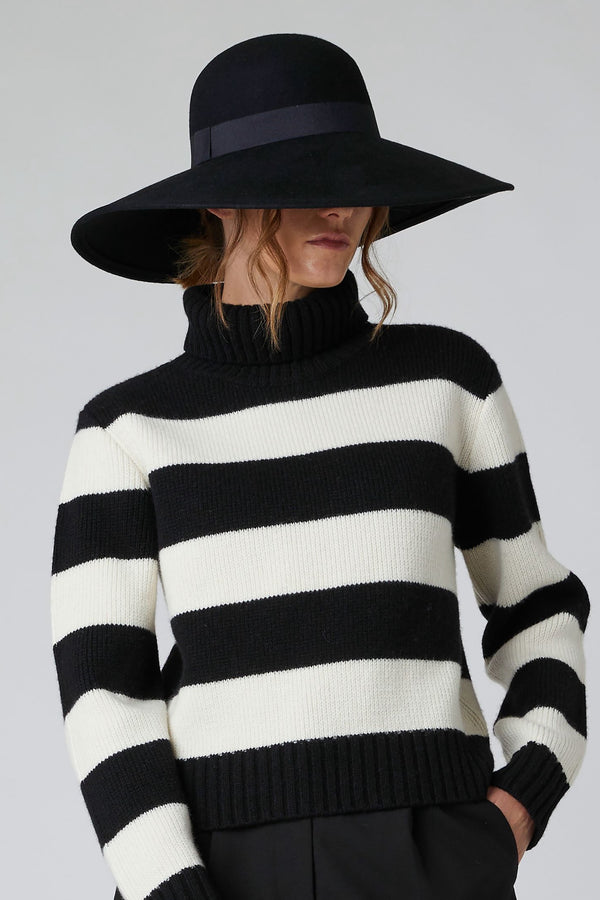 J By Jasper Conran Harriet Wide Brim Hat Black