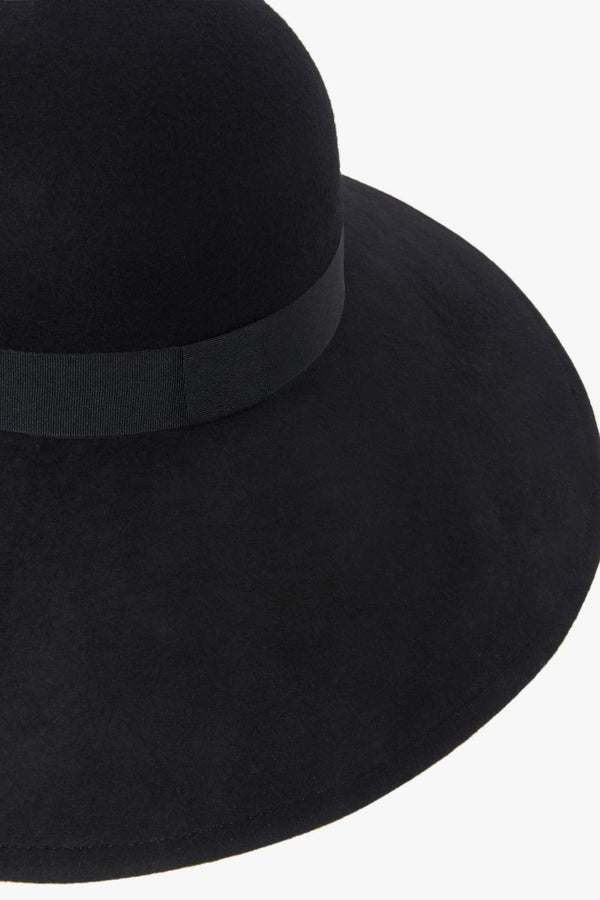 J By Jasper Conran Harriet Wide Brim Hat Black