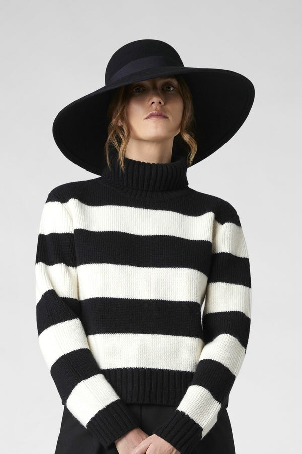 J By Jasper Conran Harriet Wide Brim Hat Black