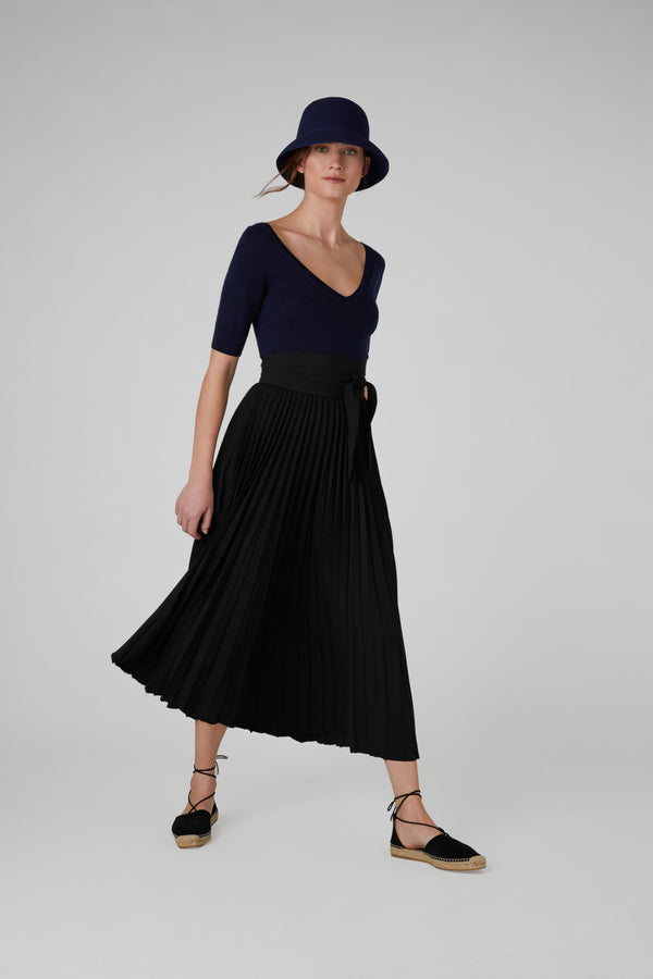 J By Jasper Conran Hattie V Neck Knitted Top Navy