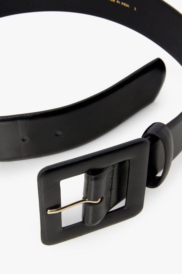 J By Jasper Conran Heather Leather Belt Black