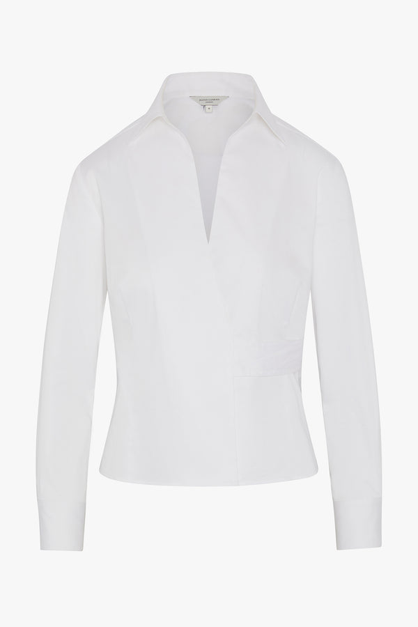 J By Jasper Conran Holly Cotton Wrap Top White