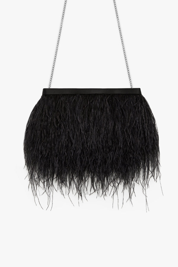 J By Jasper Conran Inez Feather Clutch Black