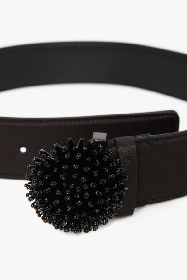 J By Jasper Conran Ingrid Wool Silk Belt Black