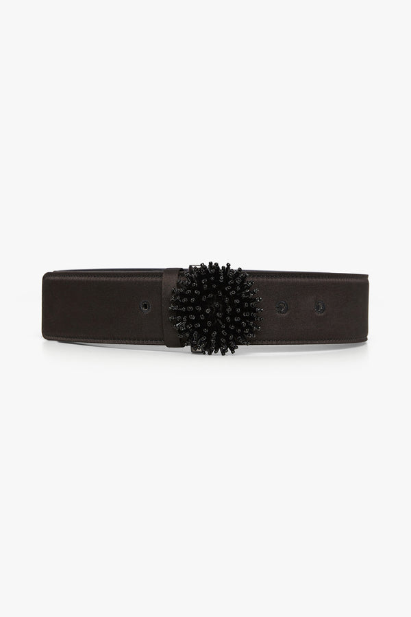 j by jasper conran Ingrid Wool Silk Belt Black