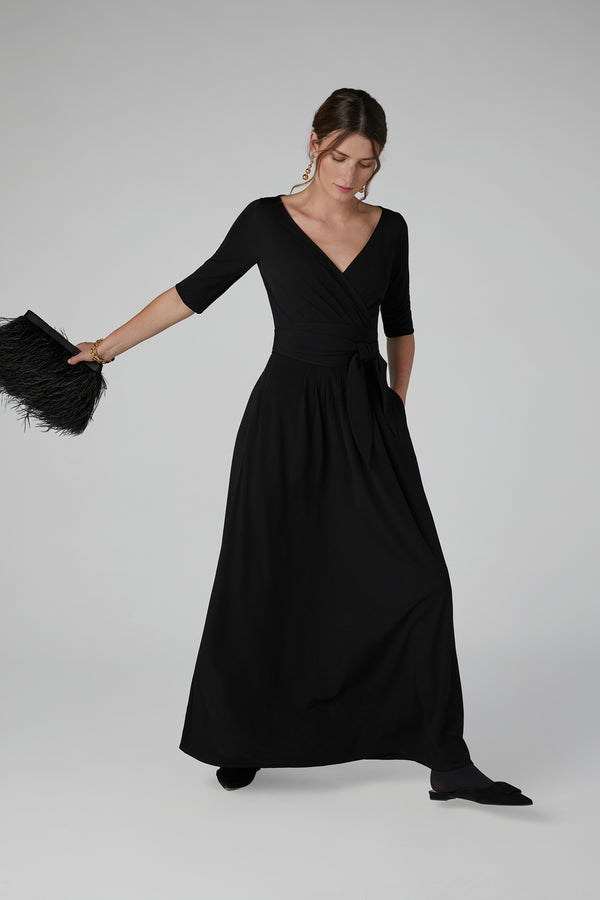 J By Jasper Conran Ivy Jersey Wrap Dress Black