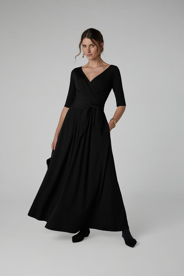 J By Jasper Conran Ivy Jersey Wrap Dress Black