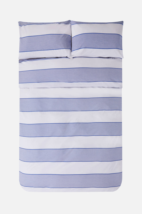 J By Jasper Conran Pinstripe Jacquard Duvet Set Blue Woven Pinstripe