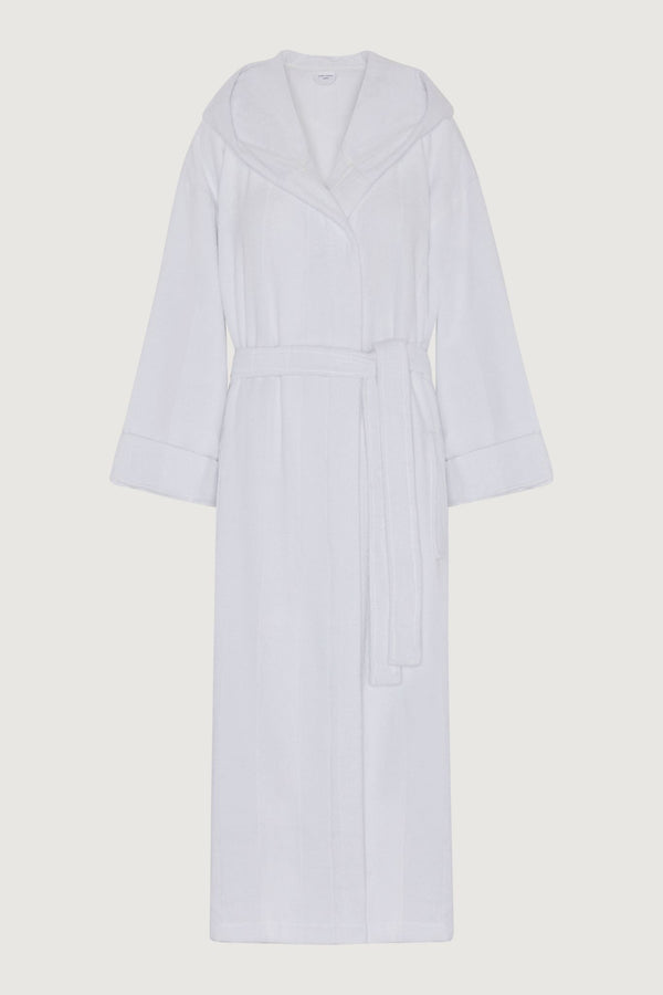 J By Jasper Conran Soft Lightweight Woven Stripe Hooded Robe Blue