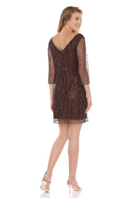 J Kara Geometrical Beaded Pattern Chocolate / Mercury