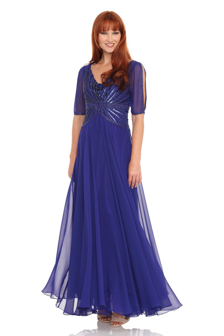 j kara Beaded Cowlneck Dress Royal / Royal