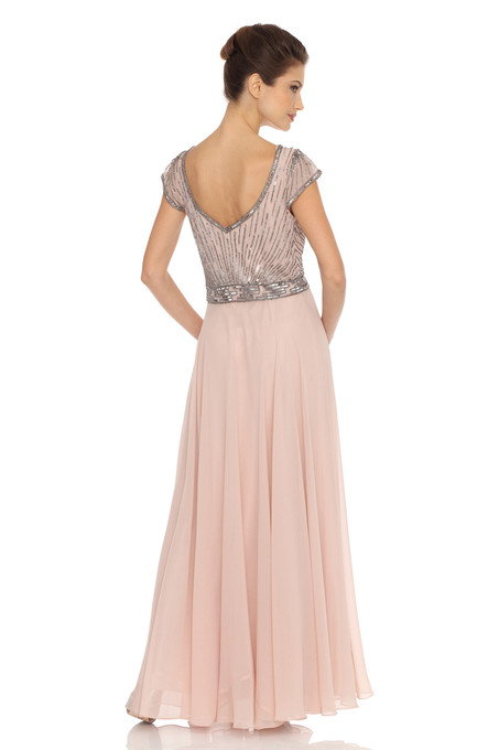 J Kara Beaded Mock Fair Dress Blush