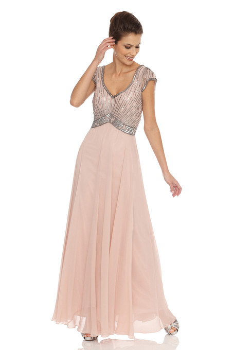 J Kara Beaded Mock Fair Dress Blush