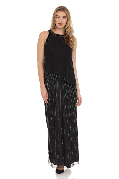 j kara Beads & Sequins rain down Dress Black