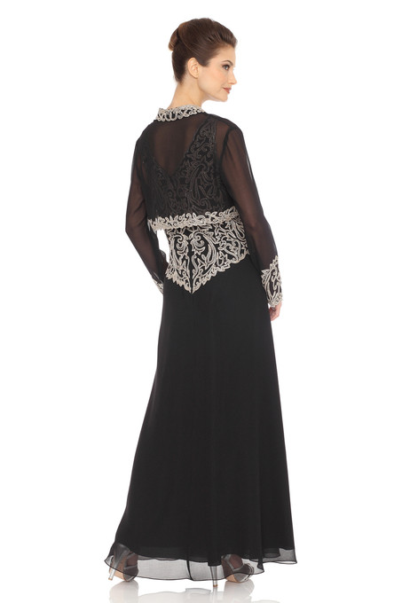 J Kara Bolero Jacket Dress Black / Champagne