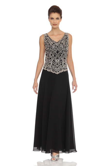 J Kara Bolero Jacket Dress Black / Champagne