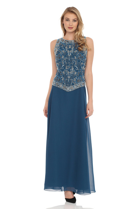 j kara Embellished Dress and Shawl Teal