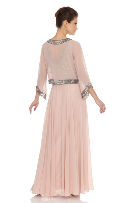 J Kara Embellished Dress With Jacket Blush