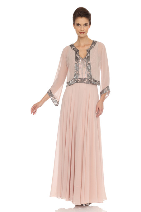 j kara Embellished Dress with Jacket Blush