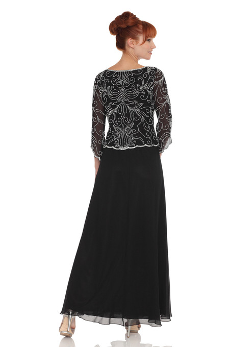 J Kara Embellished Mock Two Piece Dress Black