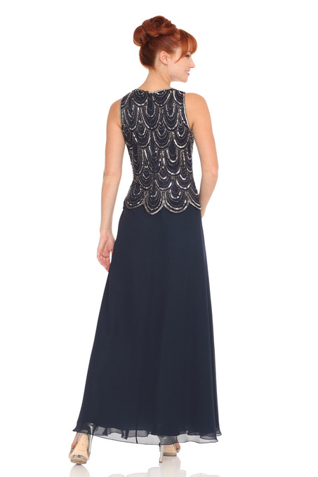 J Kara Embellished Popover Dress Navy / Mercury