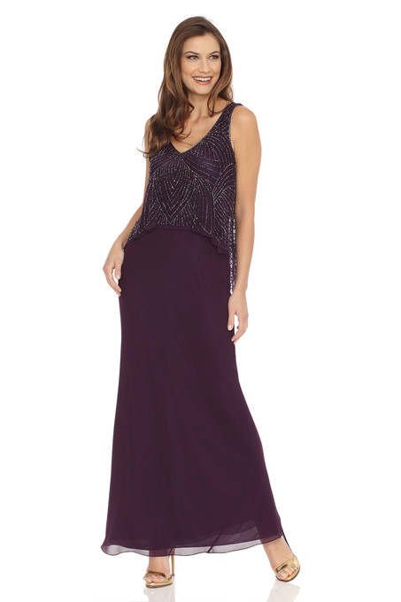 j kara V Neck Popover Blouse dress Plum