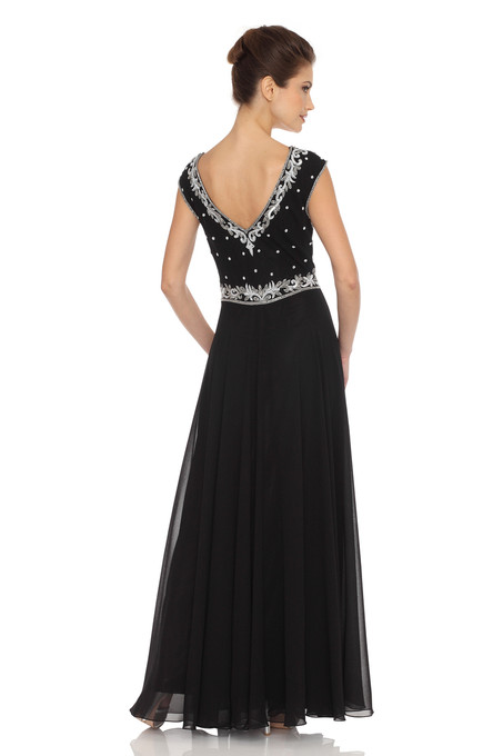 j Kara Vintage Look Beaded Dress Black