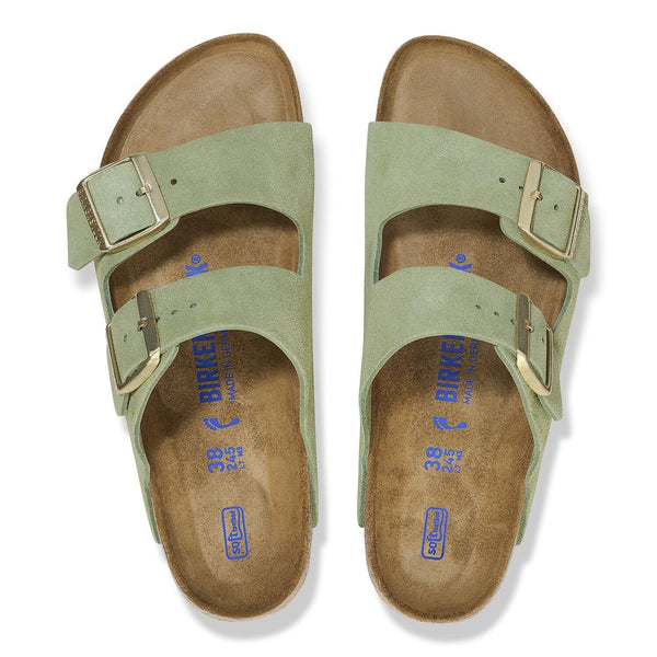 J Shoes Birkenstock - Arizona Suede Soft Footbed - Green Tea