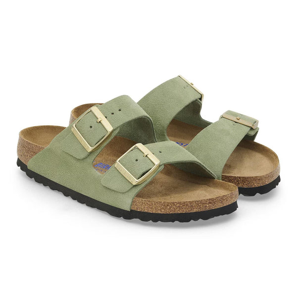 J Shoes Birkenstock - Arizona Suede Soft Footbed - Green Tea