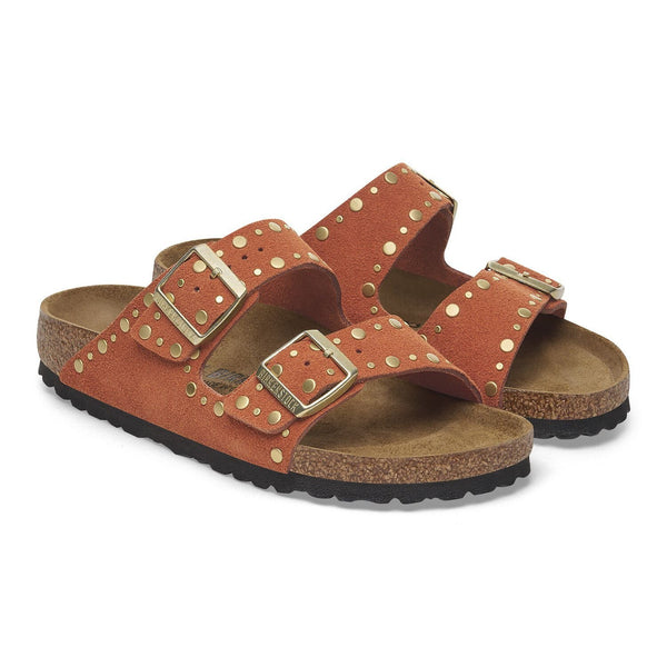 J Shoes Birkenstock - Arizona Rivet Suede - Dark Rust