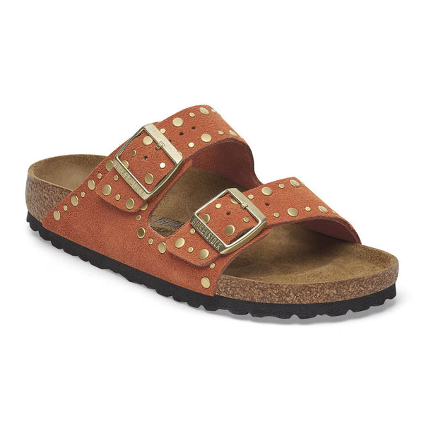 j shoes Birkenstock - Arizona Rivet Suede - Dark Rust