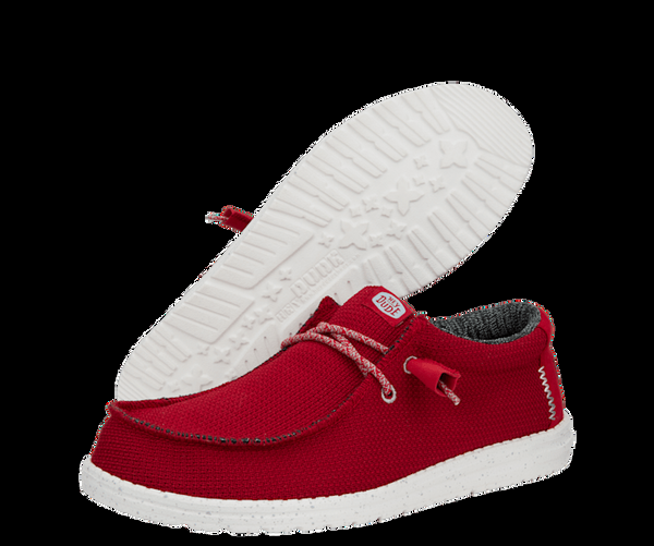 J Shoes Dude - Wally Sport Mesh - Dark Red