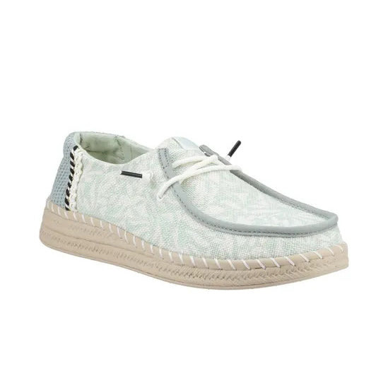 J Shoes Dude - Wendy Espadrille Retro Palm - Green