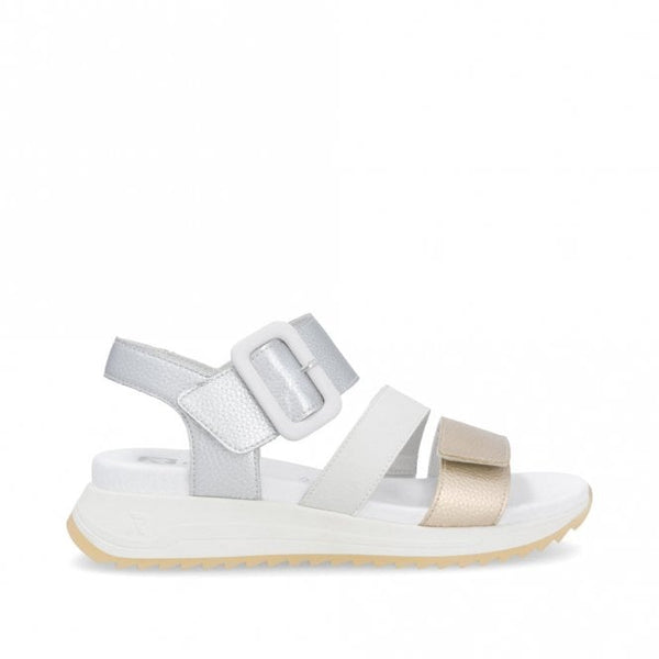 J Shoes Rieker - W2950-90 - Metallic Velcro Sandals