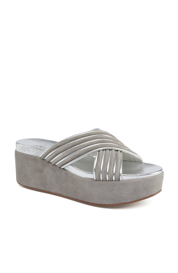 J Slides QUIANA Grey Suede