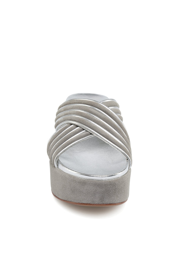 J Slides QUIANA Grey Suede