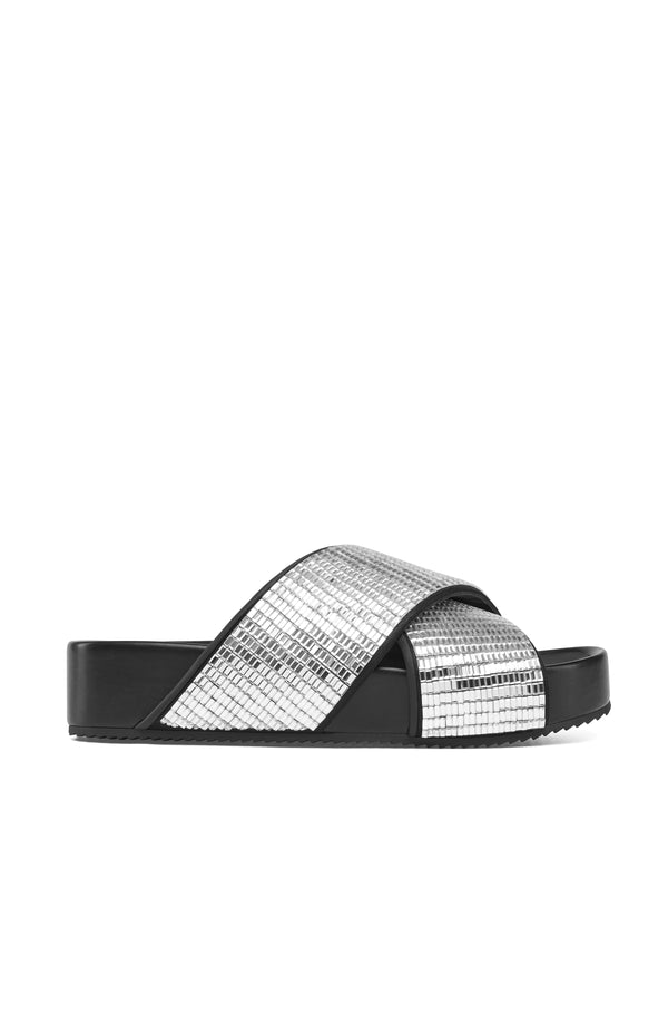 j slides SELINA Sandal White Clear Stones